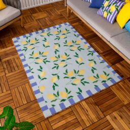 Furn Lemons Printed Indoor/Outdoor Rug in Blue - Size: 120 cm x 170 cm - thumbnail 1
