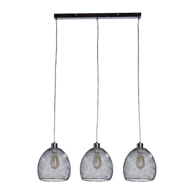 ValueLights Novo 3 Way Brushed Chrome Ceiling Light Low Hanging Pendant in Metallic Silver - image 1