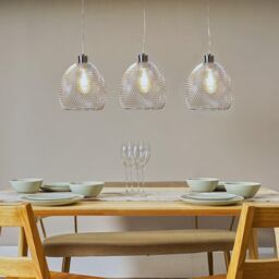ValueLights Novo 3 Way Brushed Chrome Ceiling Light Low Hanging Pendant in Metallic Silver - thumbnail 2