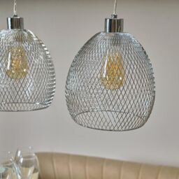 ValueLights Novo 3 Way Brushed Chrome Ceiling Light Low Hanging Pendant in Metallic Silver - thumbnail 3