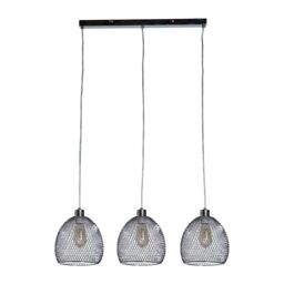 ValueLights Novo 3 Way Brushed Chrome Ceiling Light Low Hanging Pendant in Metallic Silver