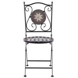 Wyld and Coco Legacy Garden Bistro Set - Black Metal with Mosaic Tile Top - thumbnail 7