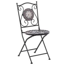Wyld and Coco Legacy Garden Bistro Set - Black Metal with Mosaic Tile Top - thumbnail 6