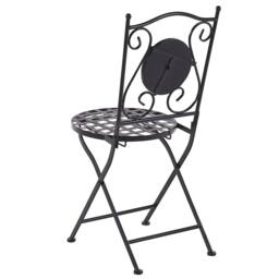 Wyld and Coco Legacy Garden Bistro Set - Black Metal with Mosaic Tile Top - thumbnail 8