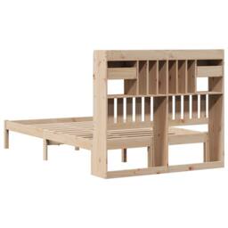 Berkfield Home Bookcase Bed without Mattress 135x190 cm Double Solid Wood Pine in Light Tan - thumbnail 8
