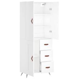 Berkfield Home Highboard White 69.5x34x180 cm Engineered Wood - thumbnail 4