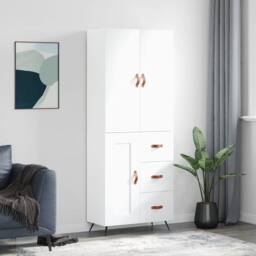 Berkfield Home Highboard White 69.5x34x180 cm Engineered Wood - thumbnail 2