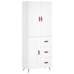 Berkfield Home Highboard White 69.5x34x180 cm Engineered Wood - thumbnail 3