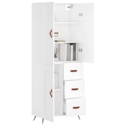 Berkfield Home Highboard White 69.5x34x180 cm Engineered Wood - thumbnail 1