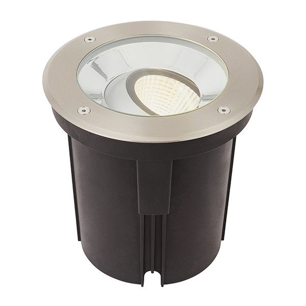 Netlighting Hoxton Outdoor 16.5W LED Recessed Ground Light Brushed Stainless Steel IP67 3000K in Grey - image 1