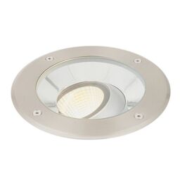 Netlighting Hoxton Outdoor 16.5W LED Recessed Ground Light Brushed Stainless Steel IP67 3000K in Grey - thumbnail 2