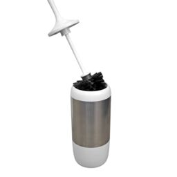 Showerdrape Elite White Chrome Toilet Brush & Holder - thumbnail 3