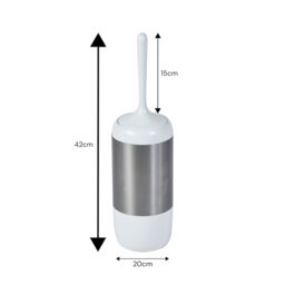 Showerdrape Elite White Chrome Toilet Brush & Holder - thumbnail 2