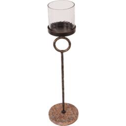 Libra Interiors Rutland Table Hurricane Large 45cm in Gold - thumbnail 2