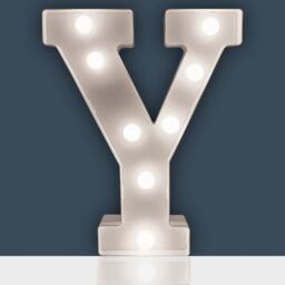 mysmartbuy Battery Powered 3D Letter Y LED Light - Freestanding or Wall Mounted Alphabet Lighting Home or Party Decoration - H22 x W14 x D3cm in White - thumbnail 2