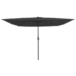 Berkfield Home Square Patio Umbrella with LED Lights 295x245 cm Dark Gray - thumbnail 1