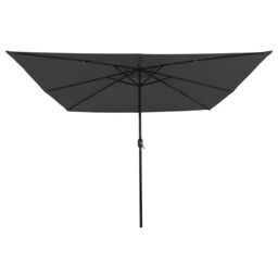 Berkfield Home Square Patio Umbrella with LED Lights 295x245 cm Dark Gray - thumbnail 4