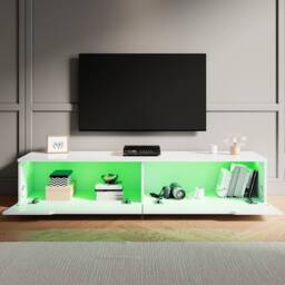 ERGOVEXA White Floating TV Stand Unit Cabinet Wall Mounted Storage Door - thumbnail 4