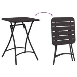 Berkfield Home Modern Foldable Garden Table - Anthracite - 55x55x73 cm - Steel in Black - Size: 55 x 55 x 73 cm - thumbnail 9