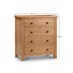 Cheshire Premium Kingsley 4 Drawer Chest - Oak in Brown - thumbnail 7