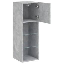 Berkfield Home TV Cabinet with LED Lights Concrete Grey 30.5x30x90 cm - thumbnail 8