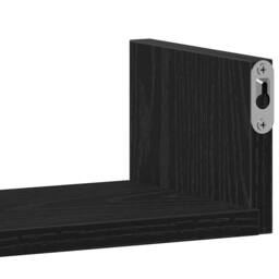 Berkfield Home Decorative Wall Shelves 3 pcs Black Oak Engineered Wood - thumbnail 8