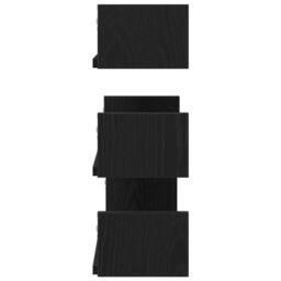 Berkfield Home Decorative Wall Shelves 3 pcs Black Oak Engineered Wood - thumbnail 6