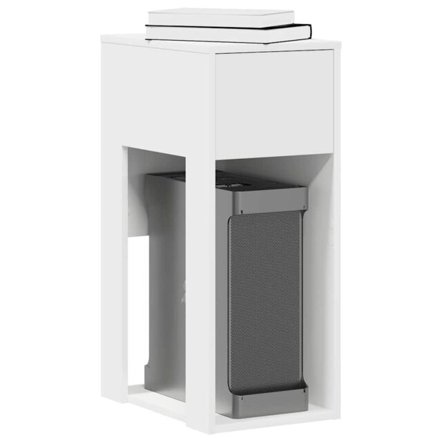 Berkfield Home Computer Tower Stand with Drawer White 30x44x74 cm - Size: 30 x 44 x 74 cm - image 1