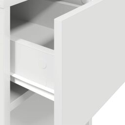 Berkfield Home Computer Tower Stand with Drawer White 30x44x74 cm - Size: 30 x 44 x 74 cm - thumbnail 8