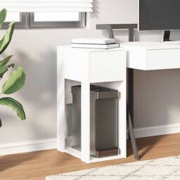 Berkfield Home Computer Tower Stand with Drawer White 30x44x74 cm - Size: 30 x 44 x 74 cm - thumbnail 3