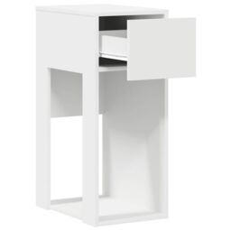 Berkfield Home Computer Tower Stand with Drawer White 30x44x74 cm - Size: 30 x 44 x 74 cm - thumbnail 4