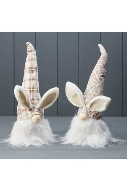 KDMD Mixed Tartan & Floral Gonks in Cream - image 1