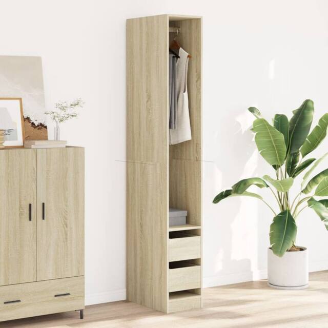 Berkfield Home Wardrobe Sonoma Oak 30x50x200 cm Engineered Wood in Light Brown - Size: 30 x 50 x 200 cm - image 1