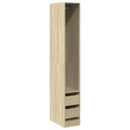 Berkfield Home Wardrobe Sonoma Oak 30x50x200 cm Engineered Wood in Light Brown - Size: 30 x 50 x 200 cm - thumbnail 3