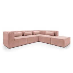 Abakus Direct Doris Large Reversible Corner Sofa with High-Density Foam Available in 6 Colours in Pink - thumbnail 2