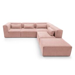 Abakus Direct Doris Large Reversible Corner Sofa with High-Density Foam Available in 6 Colours in Pink - thumbnail 3