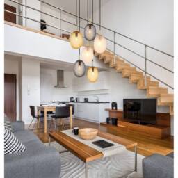 Netlighting Devin Cluster Pendant Gold Colours Matt Glass Shade 6x E14 - thumbnail 4