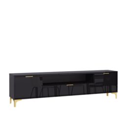 Mex Furniture LTD TV Unit 200cm Lux High Gloss in Black - thumbnail 9
