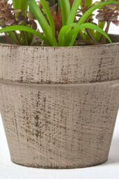 Homescapes Artificial Tulips in Grey Decorative Stone Pot, 27 cm in Red - thumbnail 3