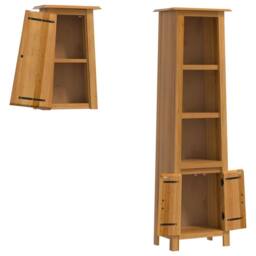 Berkfield Home Beautiful 2 Piece Bathroom Furniture Set Solid Wood Pine in Brown - thumbnail 4
