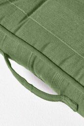 Homescapes Rajput Ribbed Cotton Floor Cushion in Dark Olive - Size: 40 cm x 40 cm - thumbnail 4
