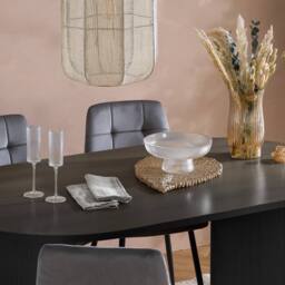 Birlea Black Oval Fluted Dining Table Axel - thumbnail 3