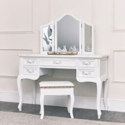 Melody Maison Antique White Closet, Dressing Table Set & Pair Of Bedside Tables - Pays Blanc Range - thumbnail 6