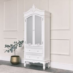 Melody Maison Antique White Closet, Dressing Table Set & Pair Of Bedside Tables - Pays Blanc Range - thumbnail 4