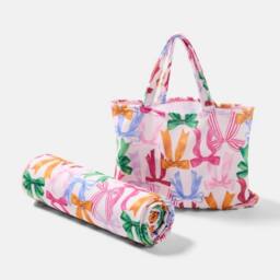 OHS Bows Beach Towel with Bag Quick Dry Absorbent Travel Spa - thumbnail 4