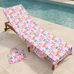 OHS Bows Beach Towel with Bag Quick Dry Absorbent Travel Spa - thumbnail 2