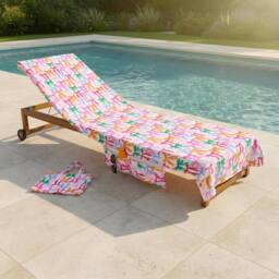 OHS Bows Beach Towel with Bag Quick Dry Absorbent Travel Spa - thumbnail 1