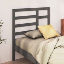 Berkfield Home Bed Headboard Grey 81x4x104 cm Solid Wood Pine - Size: 81 x 4 x 104 cm - thumbnail 1