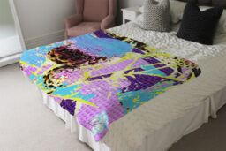 Benjamin Tate Design Afro Plants Blanket in Natural - Size: 120 cm x 150 cm - thumbnail 3
