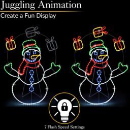 Christow Snowman Rope Light Outdoor Christmas Decoration LED Xmas Silhouette 98cm - thumbnail 3